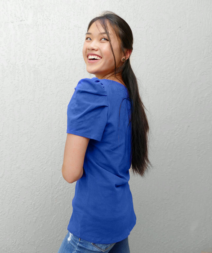 NOLITA puff sleeve tee in Blue Cobalt