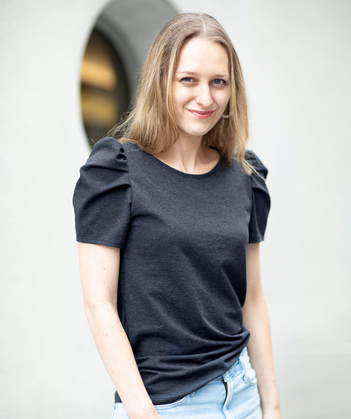 NOLITA puff sleeve tee in Charcoal