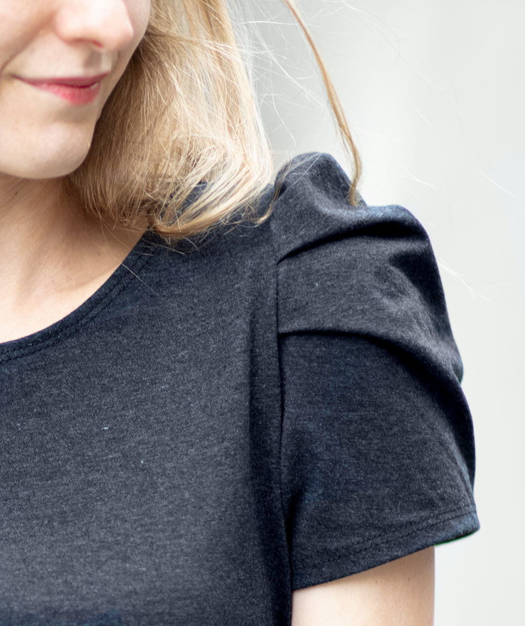 NOLITA puff sleeve tee in Charcoal