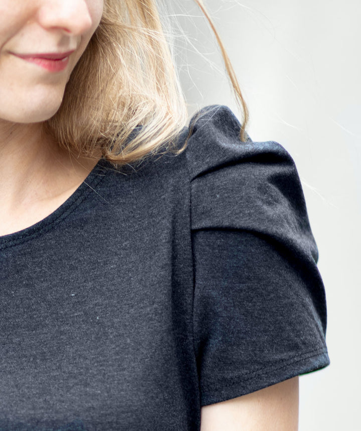 NOLITA puff sleeve tee in Charcoal
