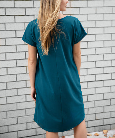 ODESSA french terry dress in Deep Teal
