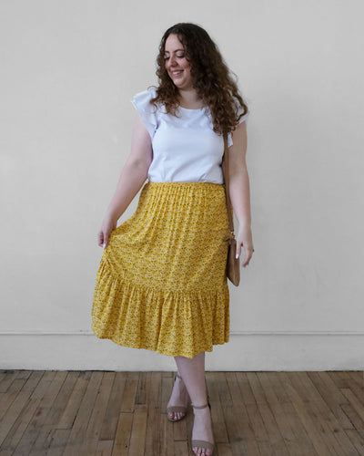 PARIS woven skirt in Mustard