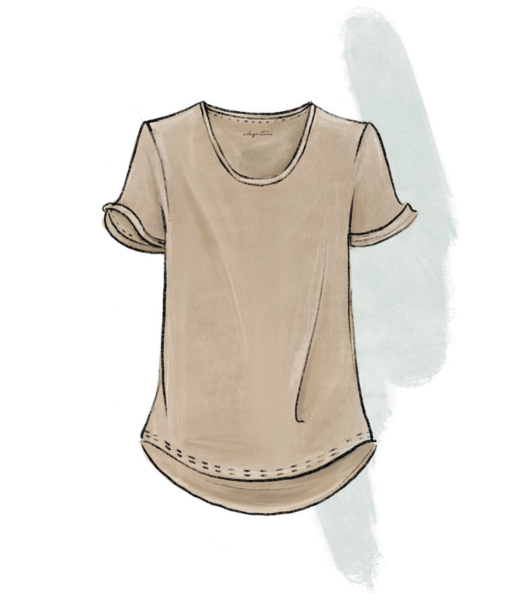Impact promo: Women's Scoop neck tee in Oatmeal