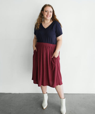 TARA skirt in Burgundy <br/>FREE WITH ANY PURCHASE