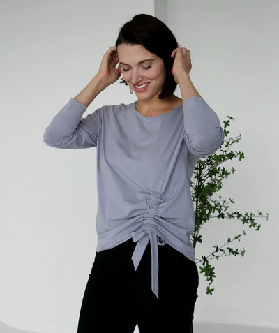 VALERIE side gathered top in Lilac Grey