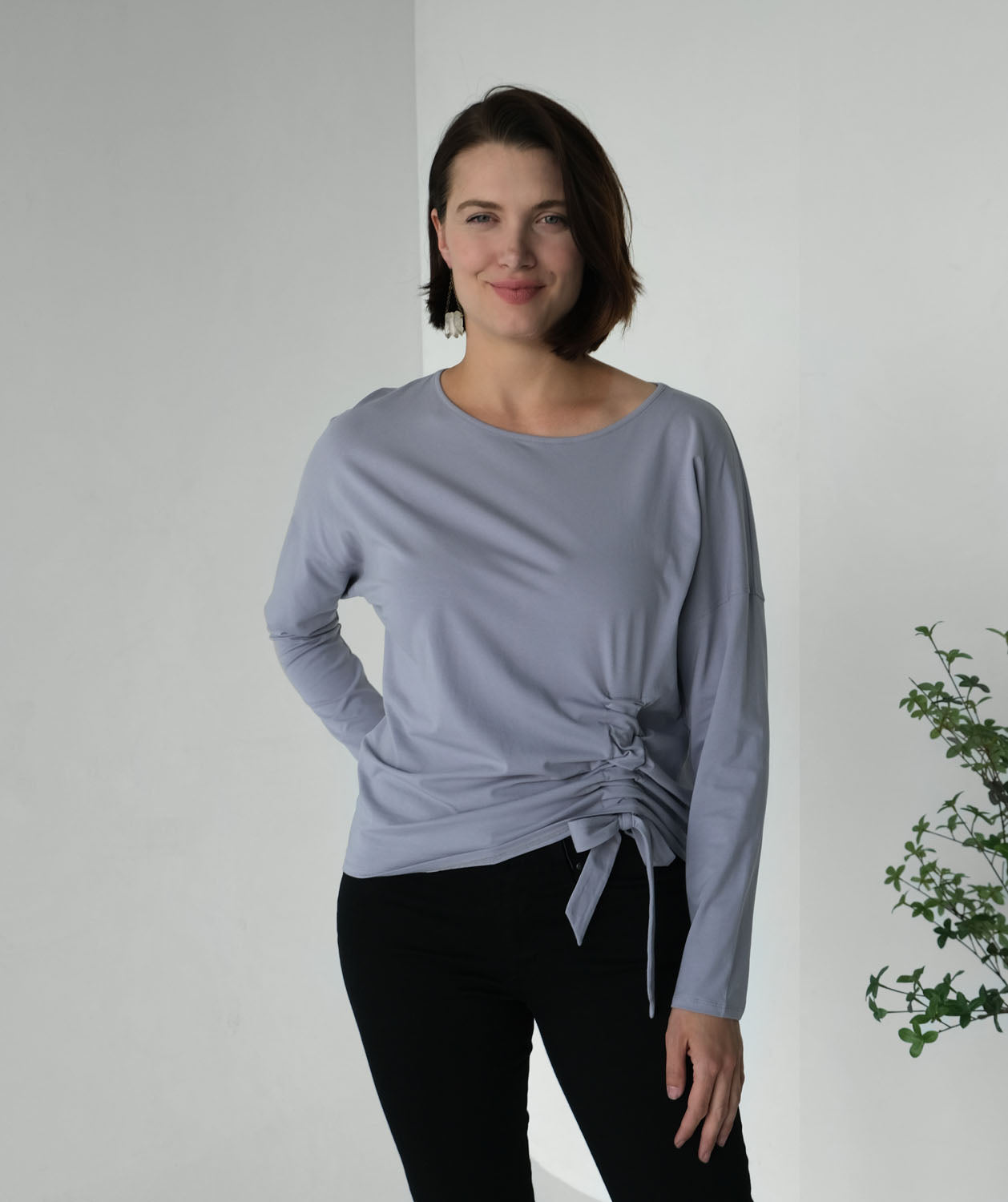 VALERIE side gathered top in Lilac Grey