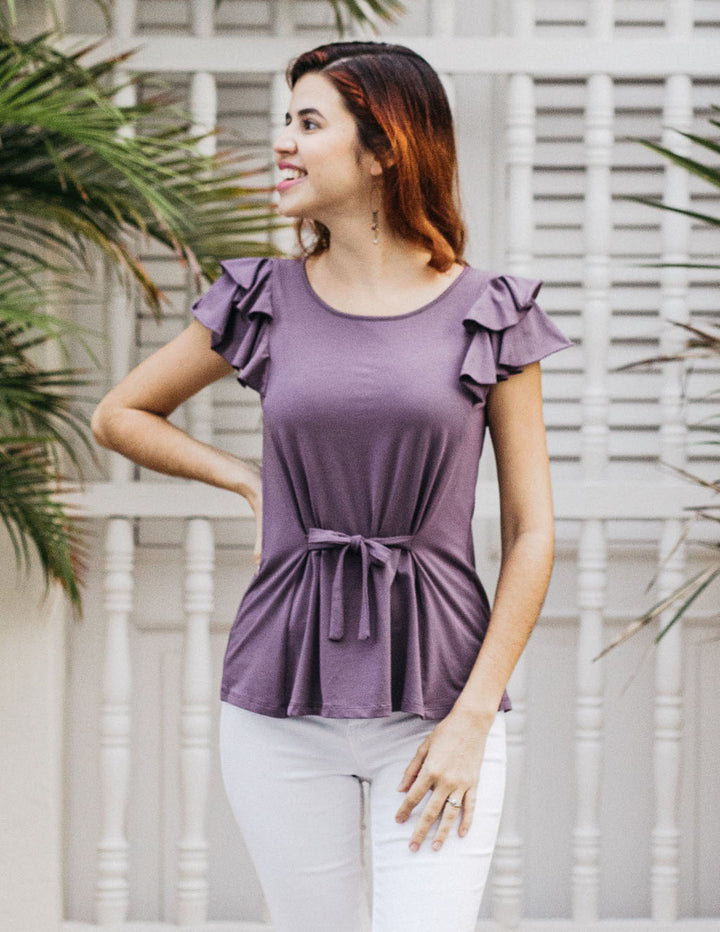 MAGGIE tie-front tank in Violet