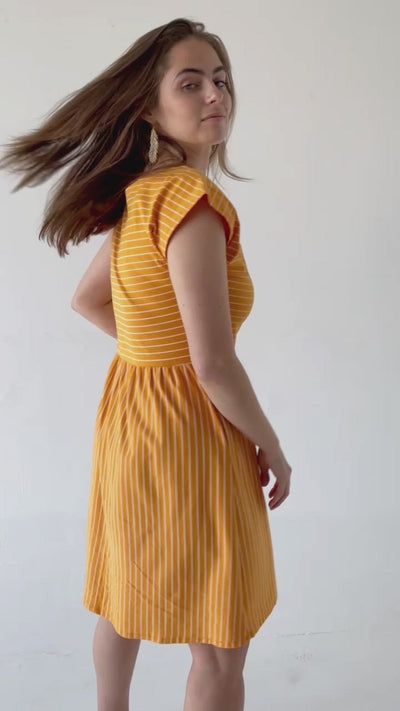 SUVI stripe dress in Sungold