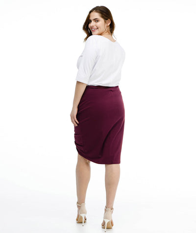 AMIRA ruched skirt in Deep Currant - size Small only!