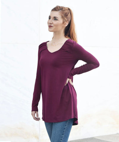 The AMAL tunic in Deep Currant