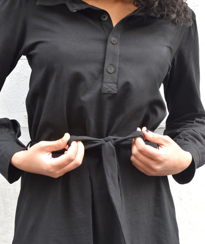 MEGAN shirtdress in Black
