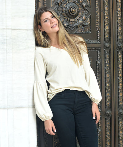 The LUCY top in Pearled Ivory