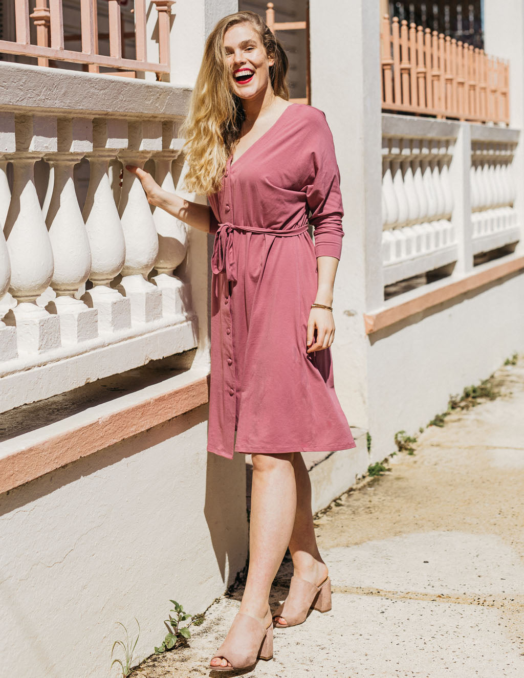 MOLLY reversible dress in Sunset Pink