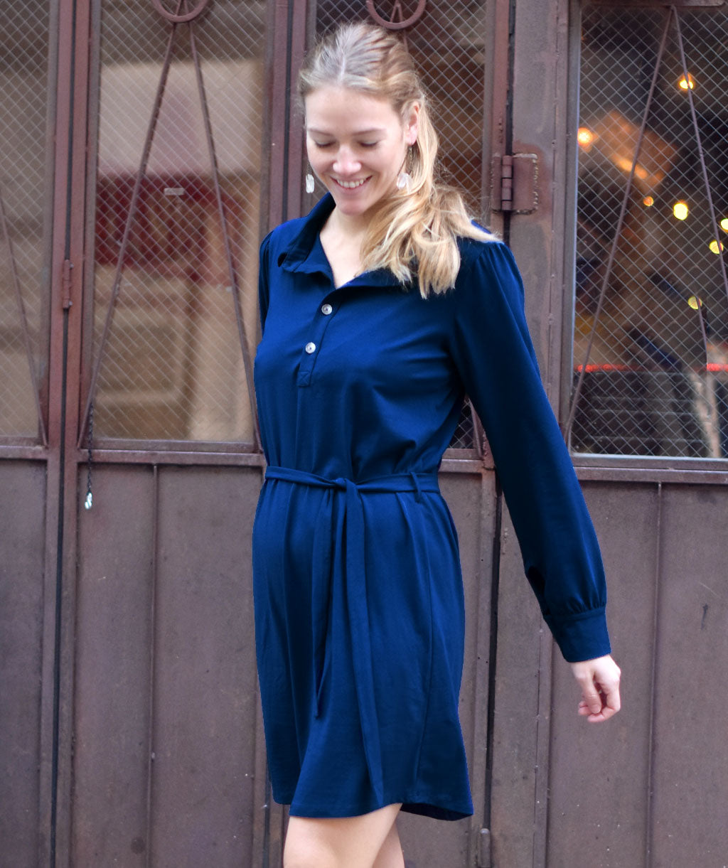 The MEGAN dress in Navy Peony