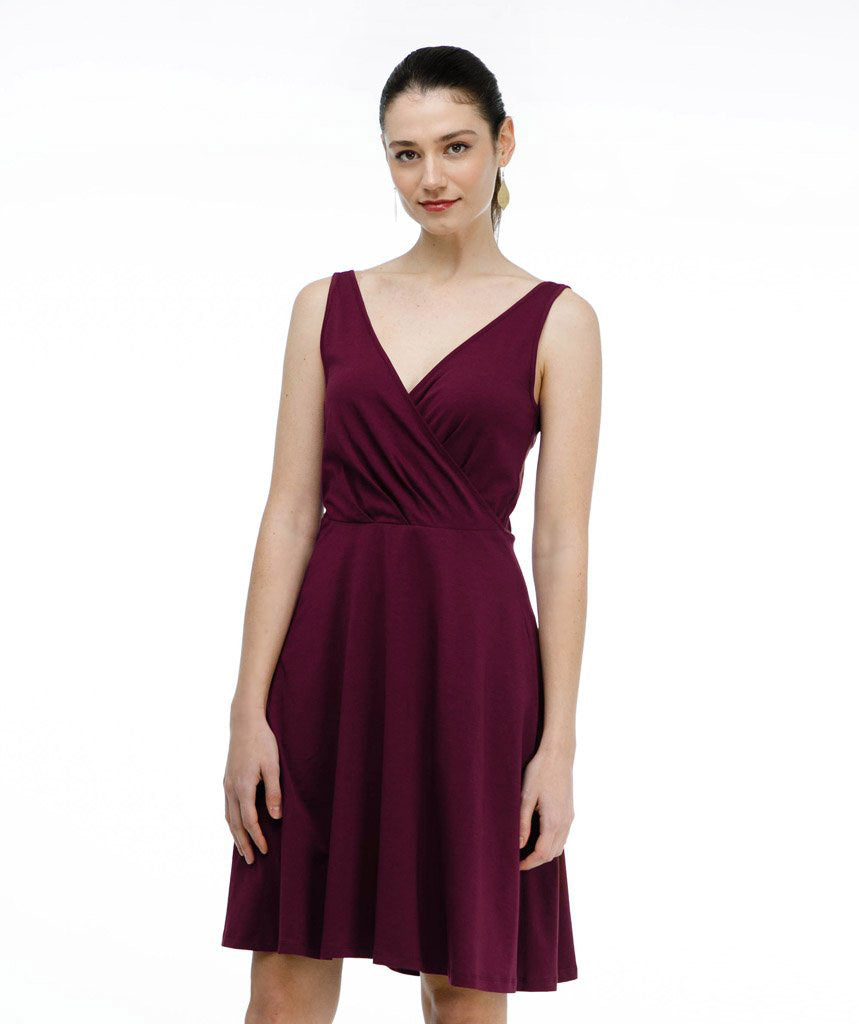 The NORA dress in Deep Currant