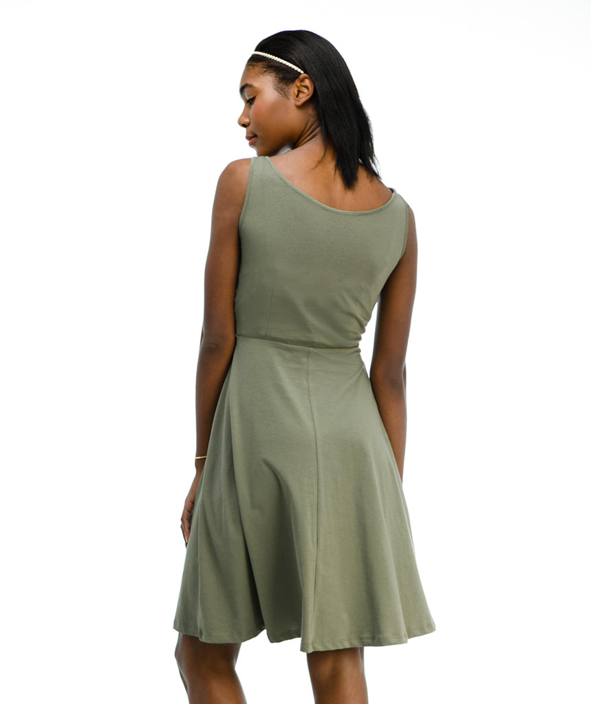 The NORA dress in Olive