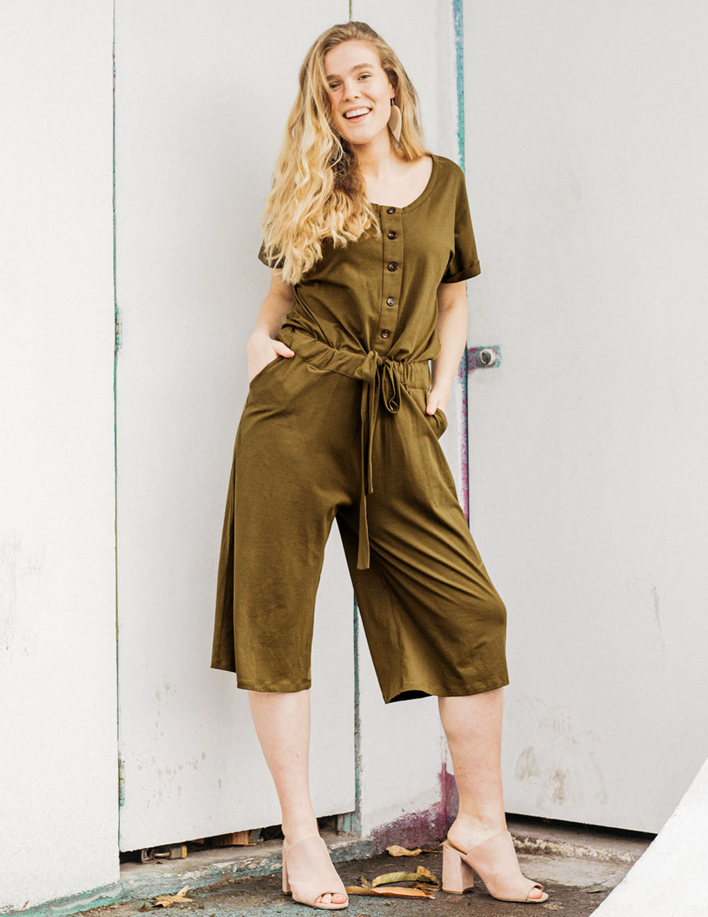 HALLIE jumpsuit in Military Olive