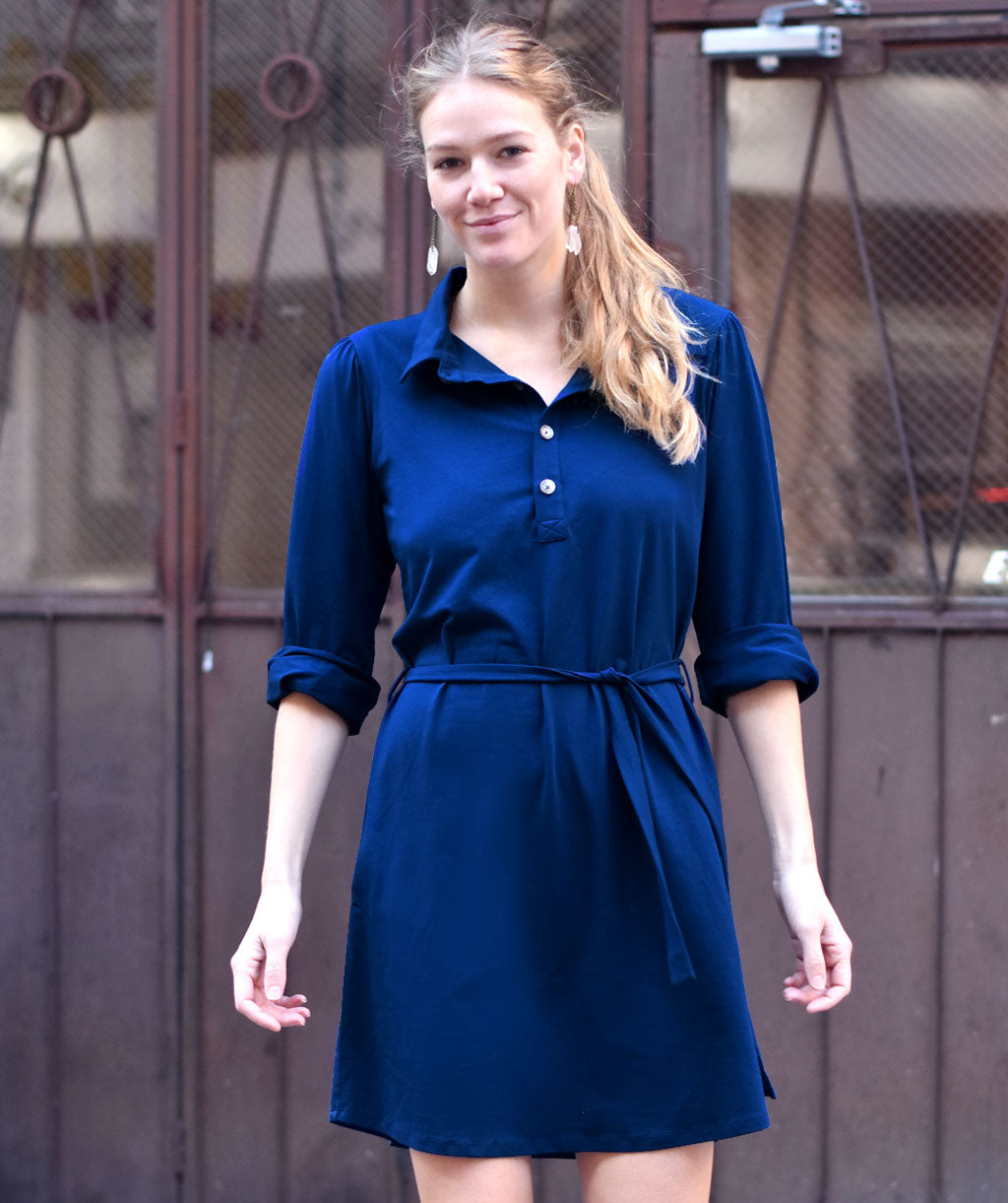 The MEGAN dress in Navy Peony