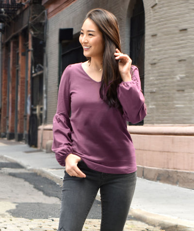 The LUCY top in Aubergine
