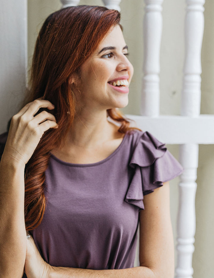MAGGIE tie-front tank in Violet