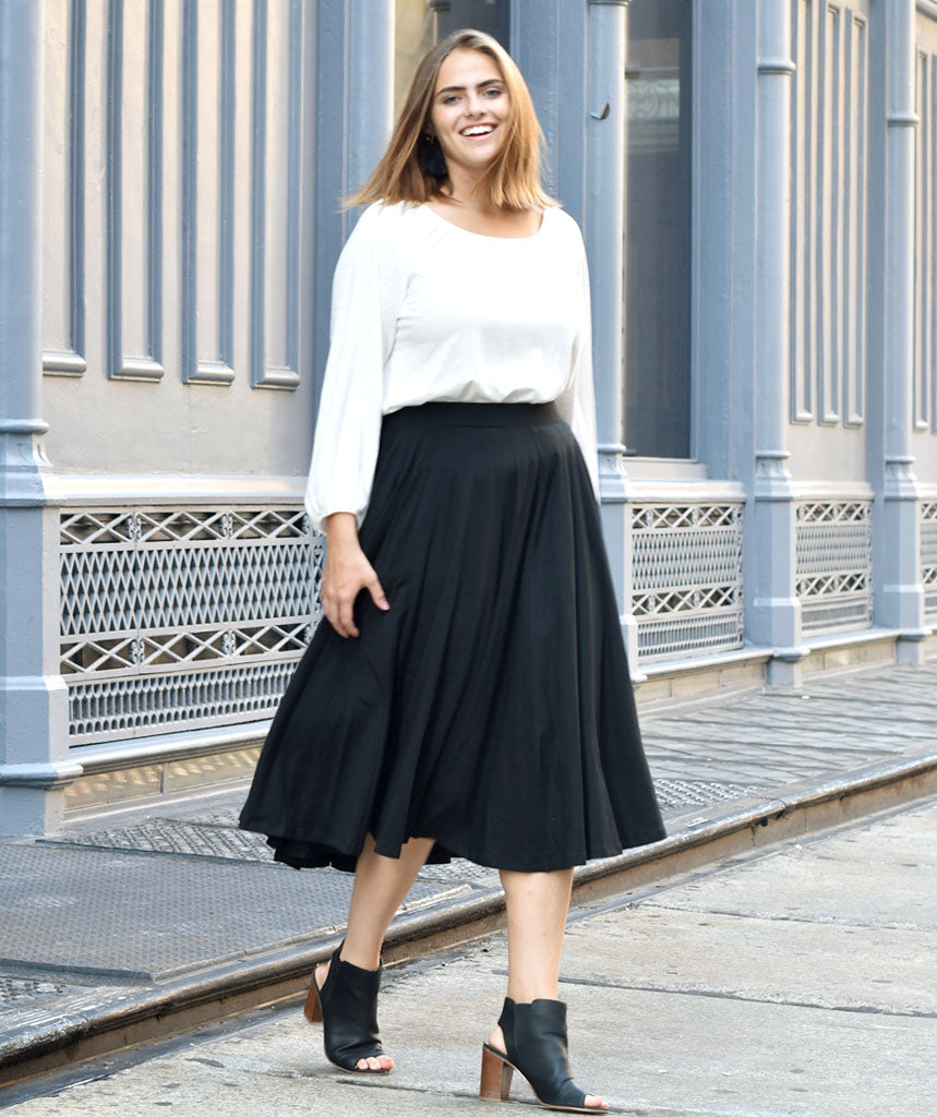 The MALALA midi skirt in Black