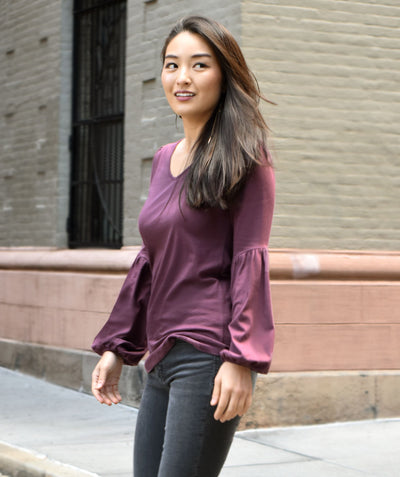 The LUCY top in Aubergine